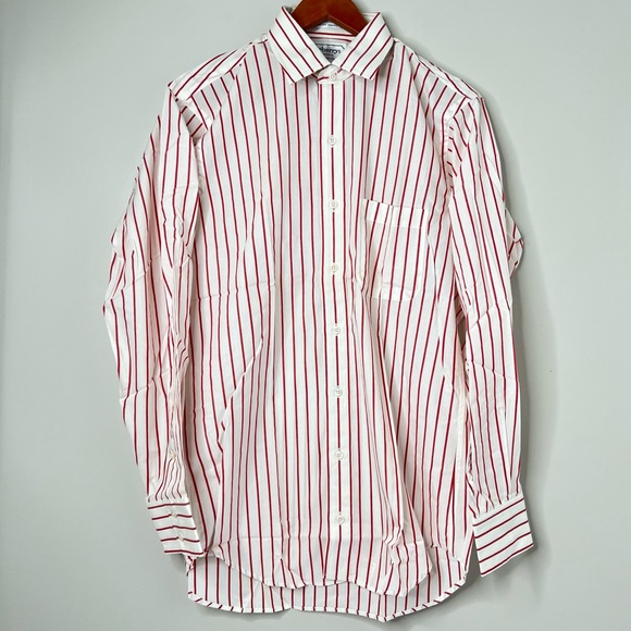 Burberry Shirts Vintage Burberrys Of London Pinstripe Dress Shirt Made In Usa New Red White